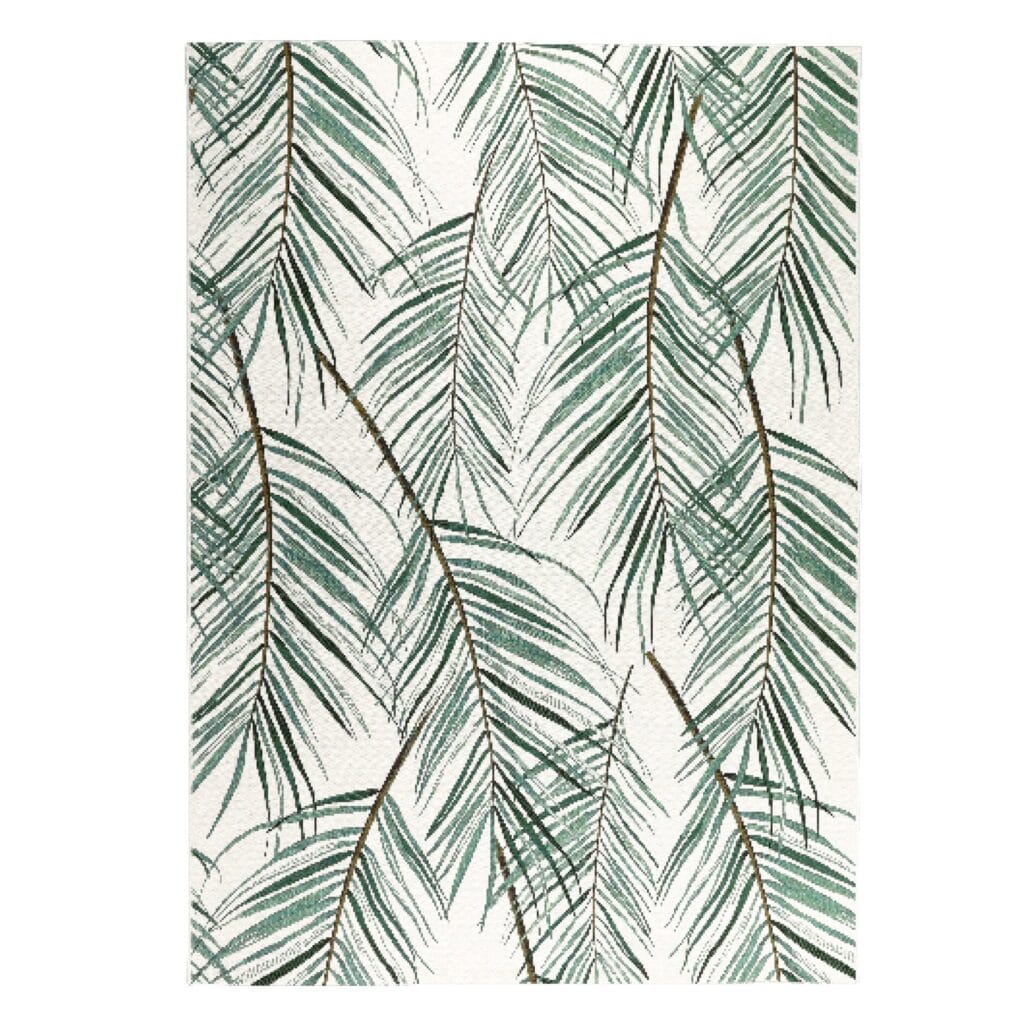The Malibu patio rug invites luxurious beachside living to indoor spaces or undercover patios. The wispy palm fronds that feature on this design induce a sense of calm and carefreeness that is enhanced by the long-lasting, durable quality of the poly-blend material. Available in a light and dark colourway, and in two sizes.