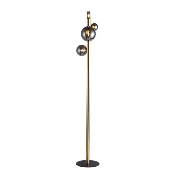 The polished design of the Bubble gold and mirror smoke glass floor lamp is a captivating fusion of elegance and modern design.