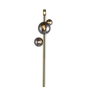 The polished design of the Bubble gold and mirror smoke glass floor lamp is a captivating fusion of elegance and modern design.