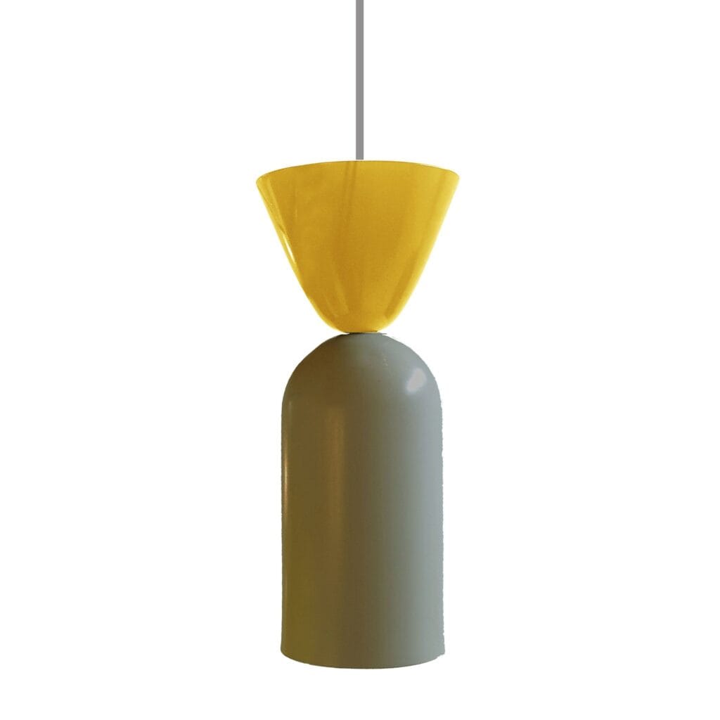 Playful yet practical spun aluminum pendant, powder coated in a pop of colour. Aluminium won’t rust and is easy to clean making this range an excellent substitute for high-traffic areas