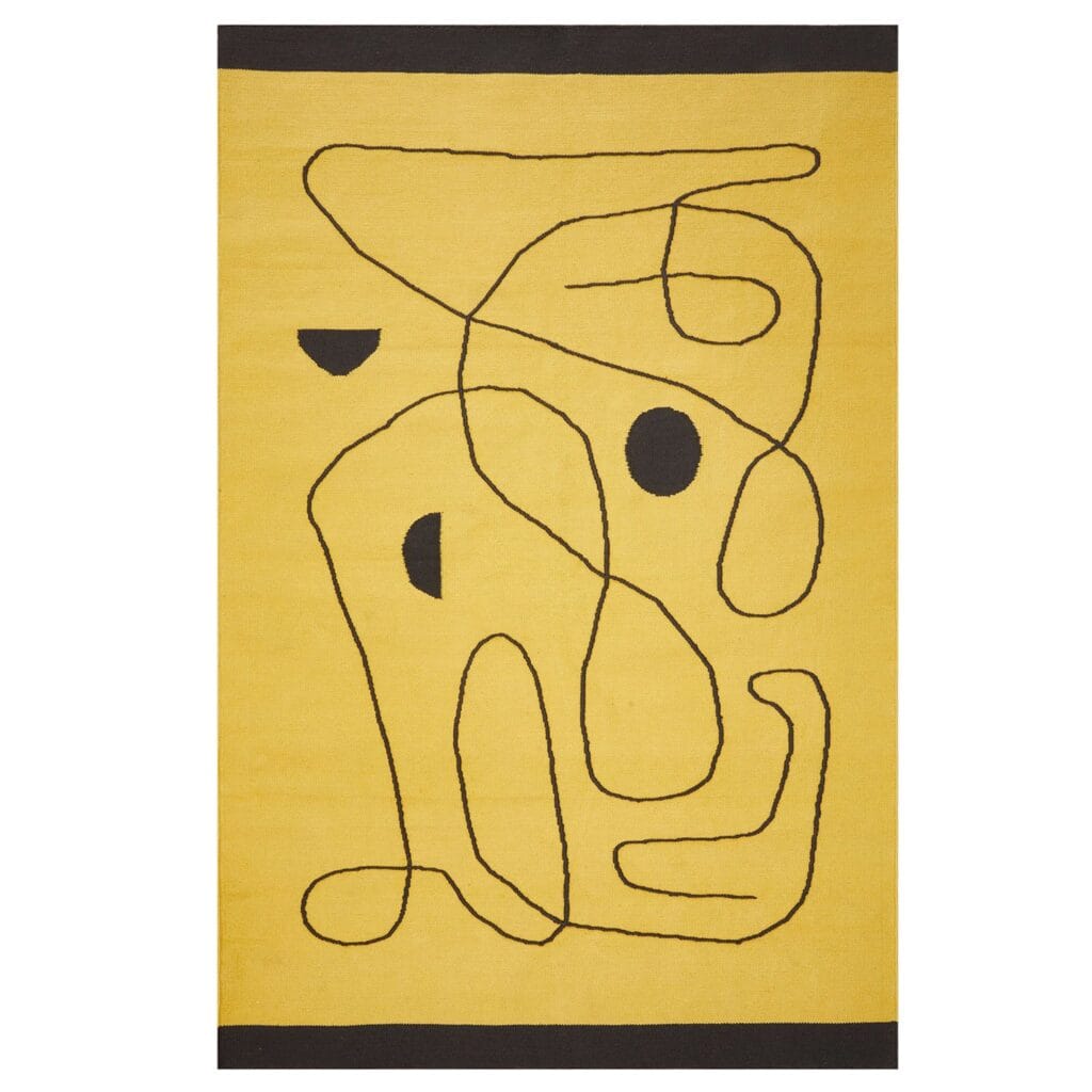 Featuring distinct organic linework set on a sunny yellow backdrop, this eye-catching piece was designed to evoke a sense of optimism and joy in your indoor spaces. Enjoy a superb softness underfoot with this rug’s handwoven 100% wool construction.