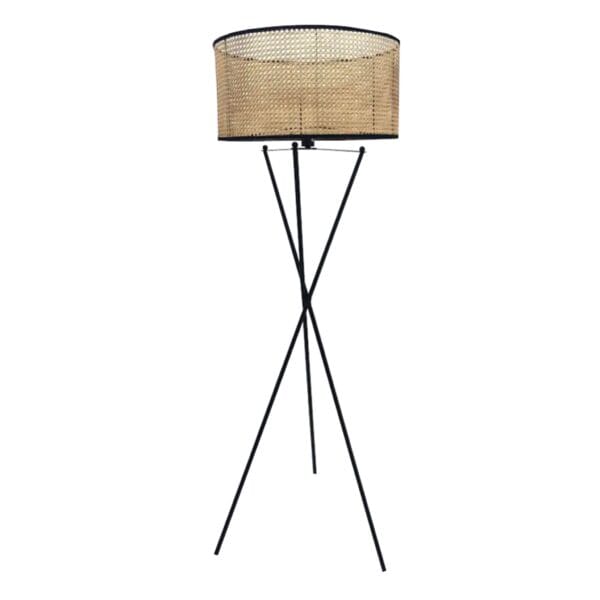 Lighten up your space with the stunning angular build of the Criss Cross floor lamp. Black powder-coated stand with a Dutch weave shade.