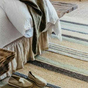 Celebrating the fact that Africa hosts the world’s largest hot desert, this rug was designed to evoke the rich colours and lines seen in desert sands.