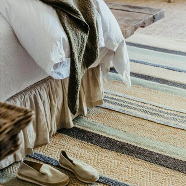 Celebrating the fact that Africa hosts the world’s largest hot desert, this rug was designed to evoke the rich colours and lines seen in desert sands.