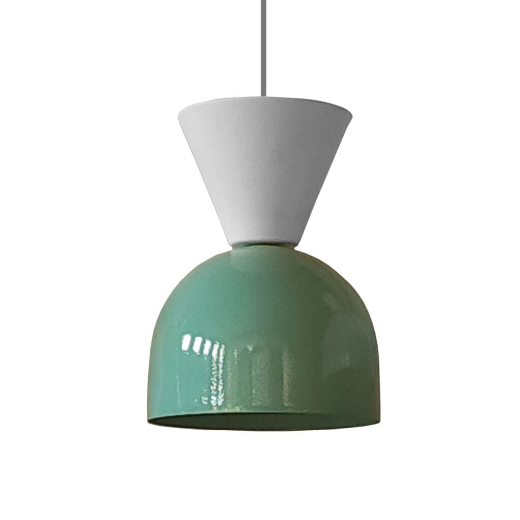 A playful yet practical take on traditional lighting. Spun aluminium powder coated in a pop of colour. Aluminum won’t rust and is easy to clean making it an excellent substitute for high-traffic areas