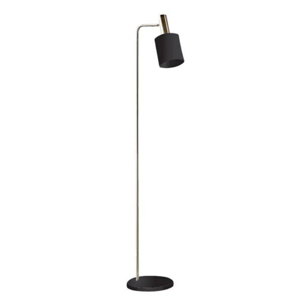A classic white or black floor lamp complete with antique brass and a matching marble base.