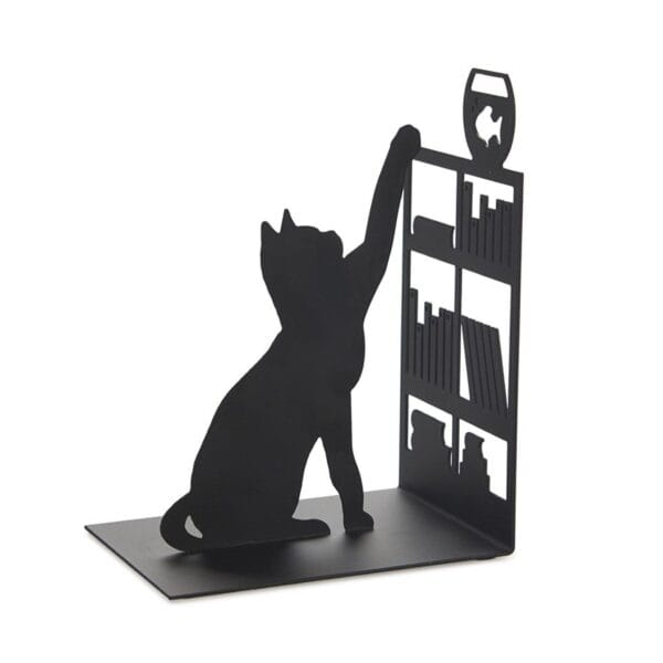 Sleek and elegant design to home your books. This metal bookend will make the perfect gift for an avid reader and cat lover.
