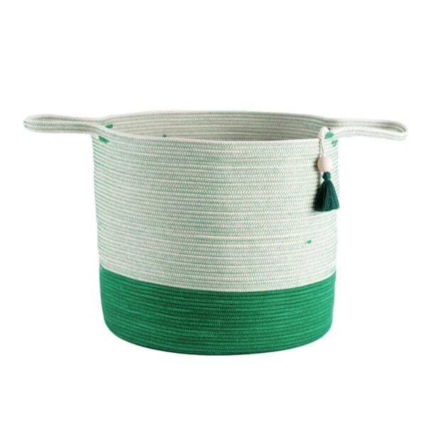 Made from 100% cotton rope and sewn together in a coiling technique. Each item is carefully designed and no two are exactly alike.