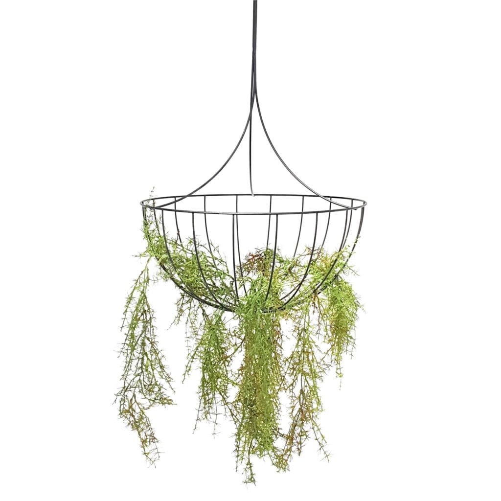 Hanging planters are a perfect way to incorporate nature into your home. Mild powder coated steel.