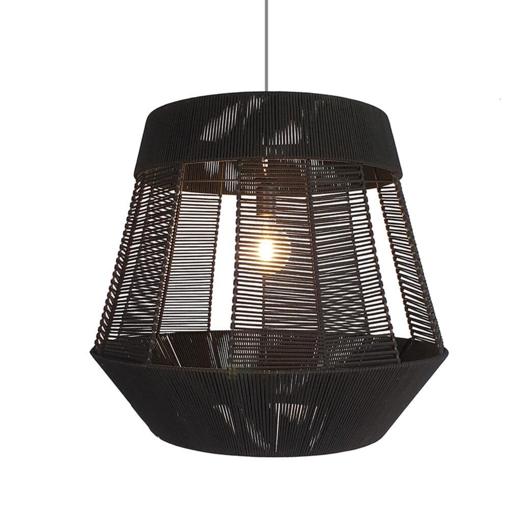 Hand woven rope pendant in an intricate design. Create a statement above the dining room table or in the lounge for practical ambient lighting.