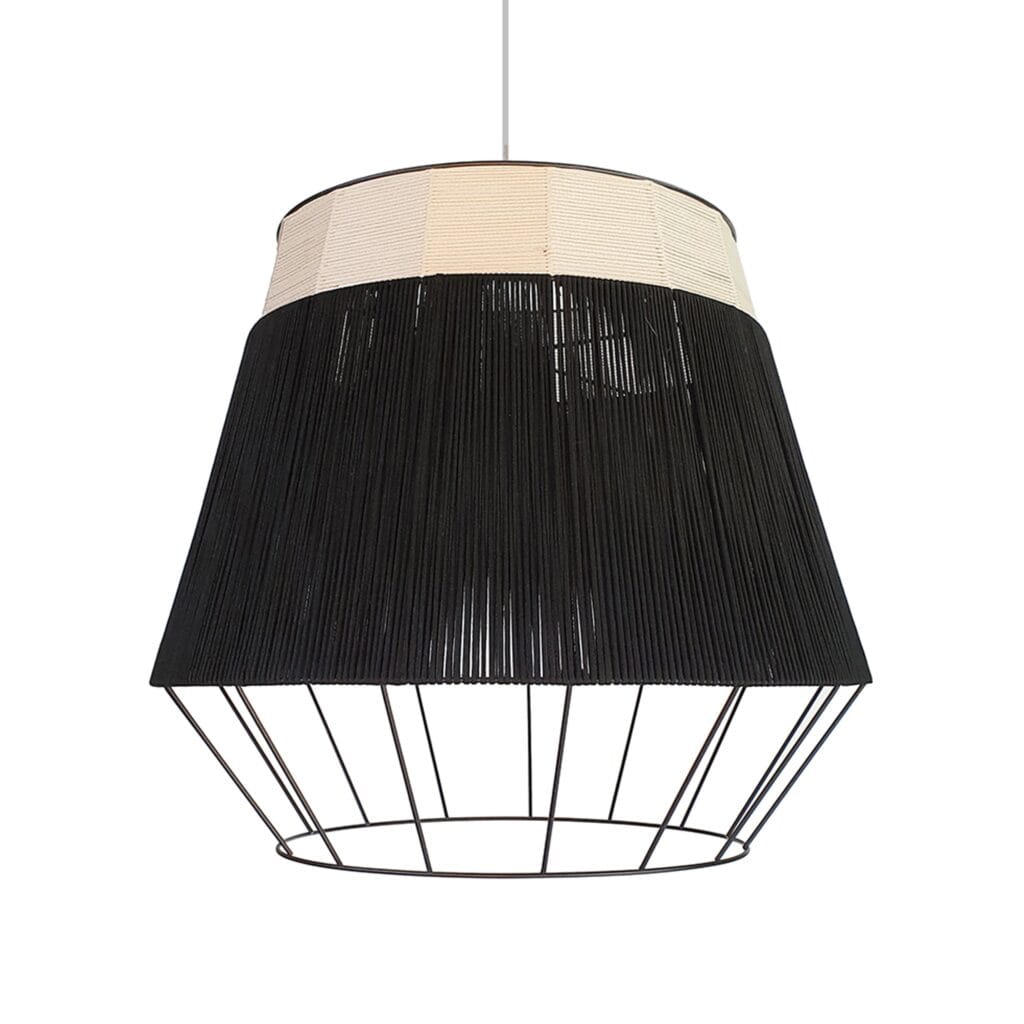 The neutral tones of the Luanda woven pendant complements a range of styles, from vintage to contemporary and bohemian-inspired, for versatility. Perfect for your dining room, living area, or commercial space for practical lighting that exudes a vintage, tribal energy in its textured weave.