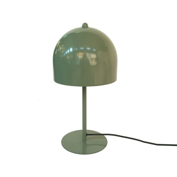 Gloss green table lamp. Powder coated steel base with an aluminum shade.