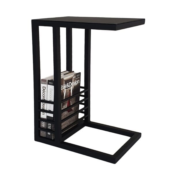 The magazine ease side table is perfect for right next to the sofa. Manufactured from mild steel, welded and powder coated.