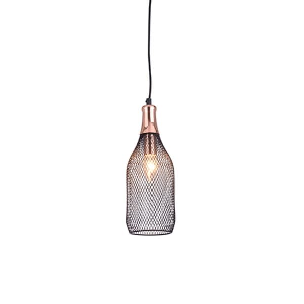 Create a warm ambience in your space with the black and copper double mesh pendant light. Double layered design gives a contrasting look to the usual lighting fixtures which makes for an interesting piece to your room décor.