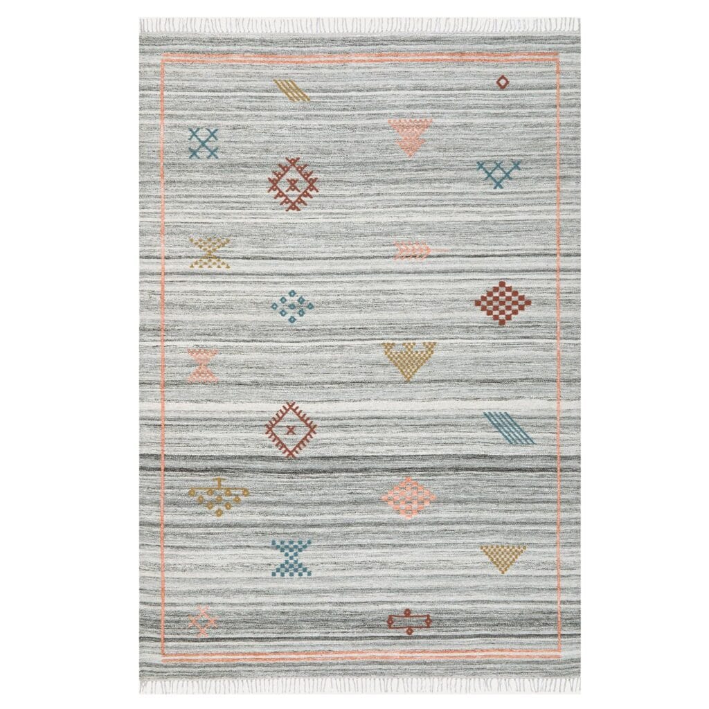 Inspired by the renowned design aesthetic of Scandinavia, this versatile rug uses an upbeat blend of pattern and colour to add youthful vibrance to a range of spaces. The wool-cotton blend gives it a soft, luxurious feel.