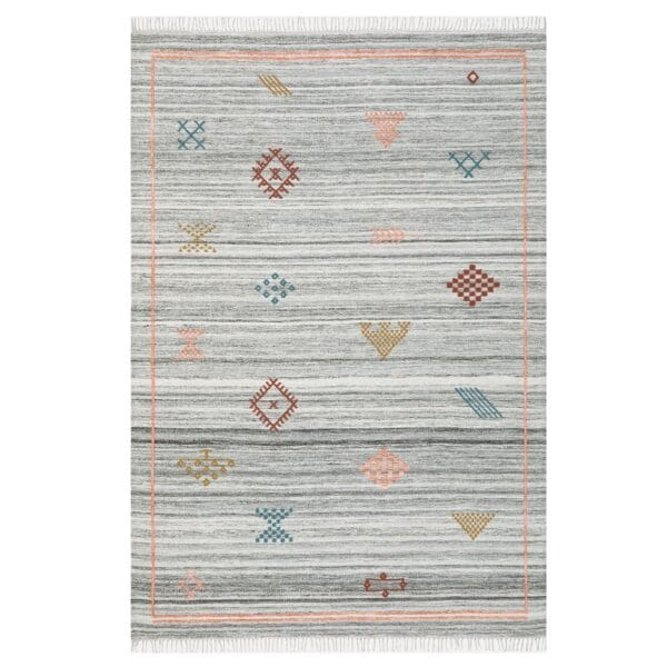 Inspired by the renowned design aesthetic of Scandinavia, this versatile rug uses an upbeat blend of pattern and colour to add youthful vibrance to a range of spaces. The wool-cotton blend gives it a soft, luxurious feel.