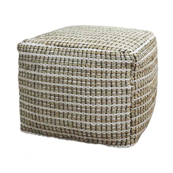 Crafted from braided natural jute fabric. Use it as a place to rest your feet after a long day, an extra seat when guests are around or as an impromptu coffee table. A natural look that will fit in anywhere. 