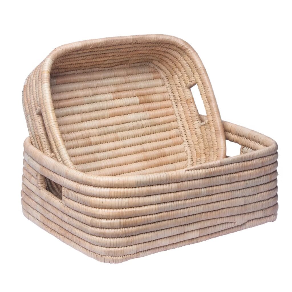 These natural palm baskets are perfect for organising your work papers, the kids toys, magazines and just about anything else in the home.