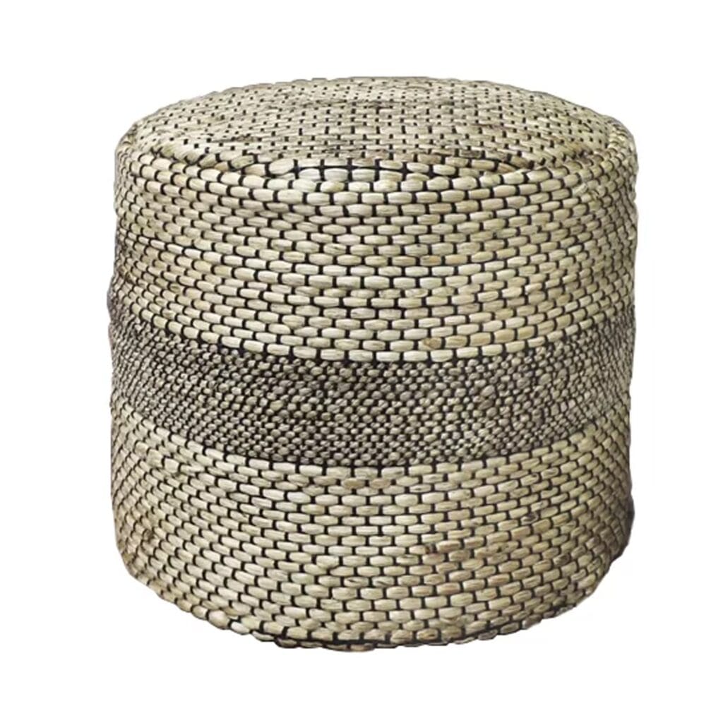 Crafted from braided natural jute fabric. Use it as a place to rest your feet after a long day, an extra seat when guests are around or as an impromptu coffee table. A natural look that will fit in anywhere.