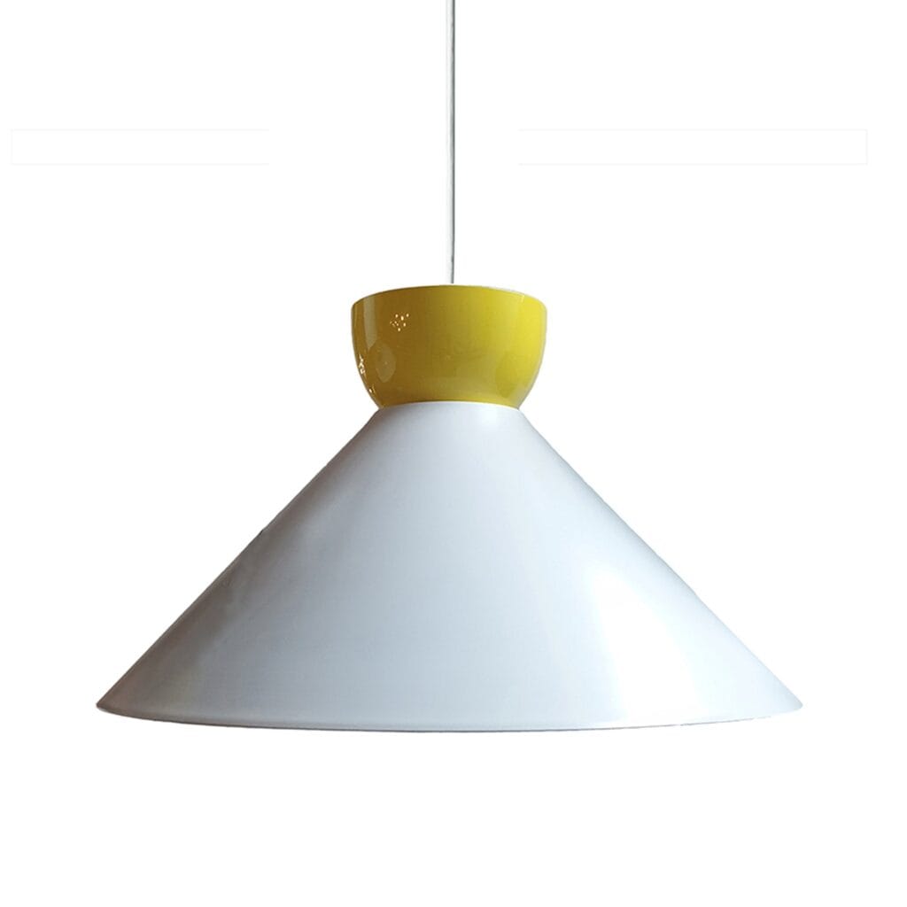 A fun and playful take on traditional lighting for any room of the home. Spun aluminium powder coated in a pop of colour. Aluminium won’t rust and is easy to clean making it an excellent substitute for high-traffic areas.