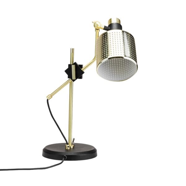 Brass and metal perforated table lamp would be a unique and elegant addition to your home