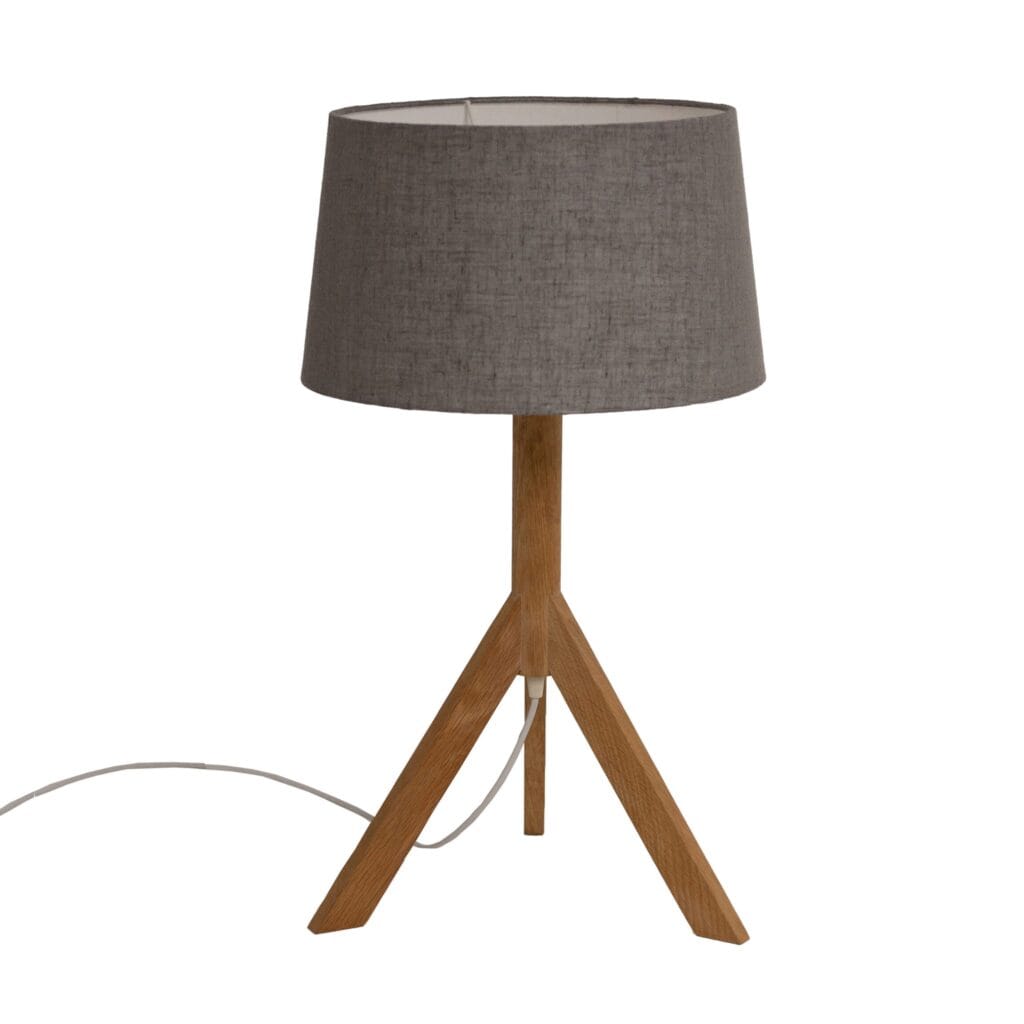 Oak natural stand with a faux linen silvery created with the Scandinavian design principles in mind less is more. Manufactured from high grade oak unstained to showcase the natural beauty of the timber in its most natural state.