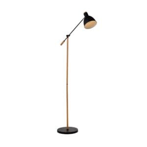 Tai floor lamp made of steel and wood is perfect for your living room, bedroom or to place over your office desk.