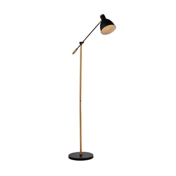Tai floor lamp made of steel and wood is perfect for your living room, bedroom or to place over your office desk.