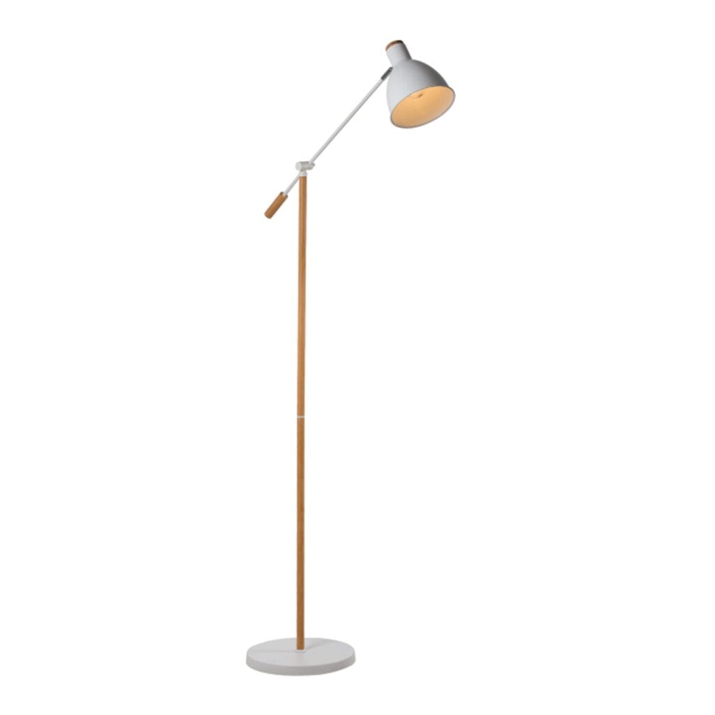 Tai floor lamp made of steel and wood is perfect for your living room, bedroom or to place over your office desk.