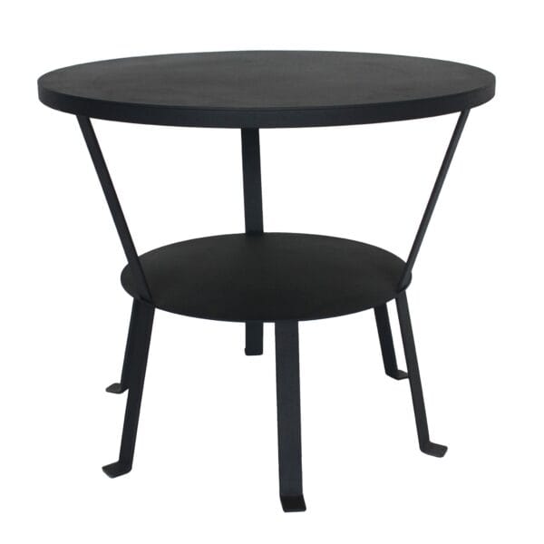 A playfully modern side table manufactured from mild steel, welded and powder coated.