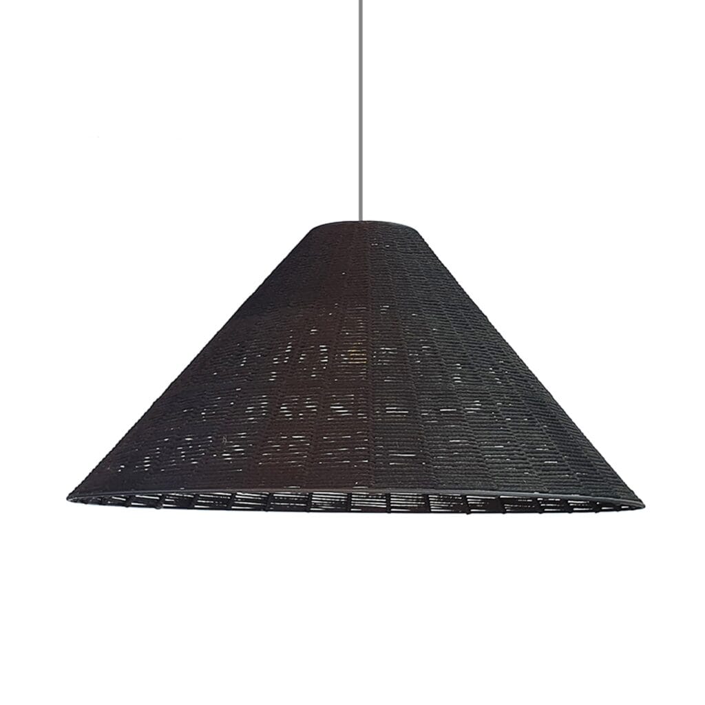 Hand woven with black rope the Tripoli woven pendant is perfect for your dining room, living area, or commercial space for practical lighting that creates a statement.