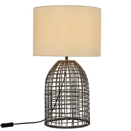 Gentle lighting for your home with the Zanie table lamp. Steel and rattan woven base with a fabric shade.