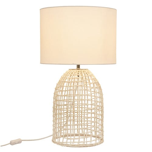Gentle lighting for your home with the Zanie table lamp. Steel and rattan woven base with a fabric shade.