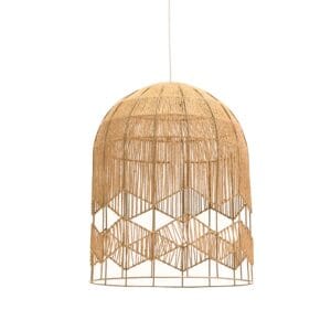 This unique locally handcrafted jute pendant will be a talking point in any space.