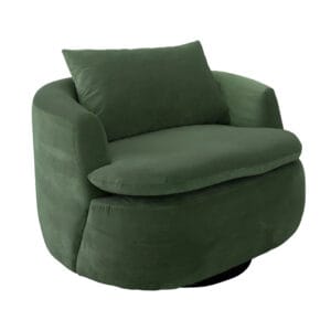 Sure to turn heads, the Ce La Vie swivel chair will bring everyday relaxation into your life. This locally made love seat is covered in a plush polyester blended with viscose and features a solid wood frame and virgin foam. Available in four striking shades, the Ce La Vie swivel chair comes with a matching cushion.