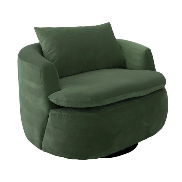 Sure to turn heads, the Ce La Vie swivel chair will bring everyday relaxation into your life. This locally made love seat is covered in a plush polyester blended with viscose and features a solid wood frame and virgin foam. Available in four striking shades, the Ce La Vie swivel chair comes with a matching cushion.