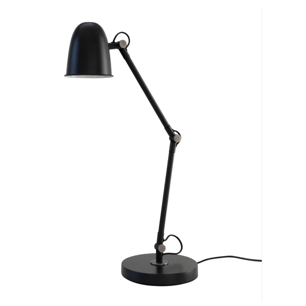 Streamline the look of your workspace or reading nook with the slim silhouette of the Belvedere desk and floor lamps. Made of steel and sporting an articulated arm and an adjustable head for precise lighting, these lamps are a versatile, stylish lighting solution for any room.