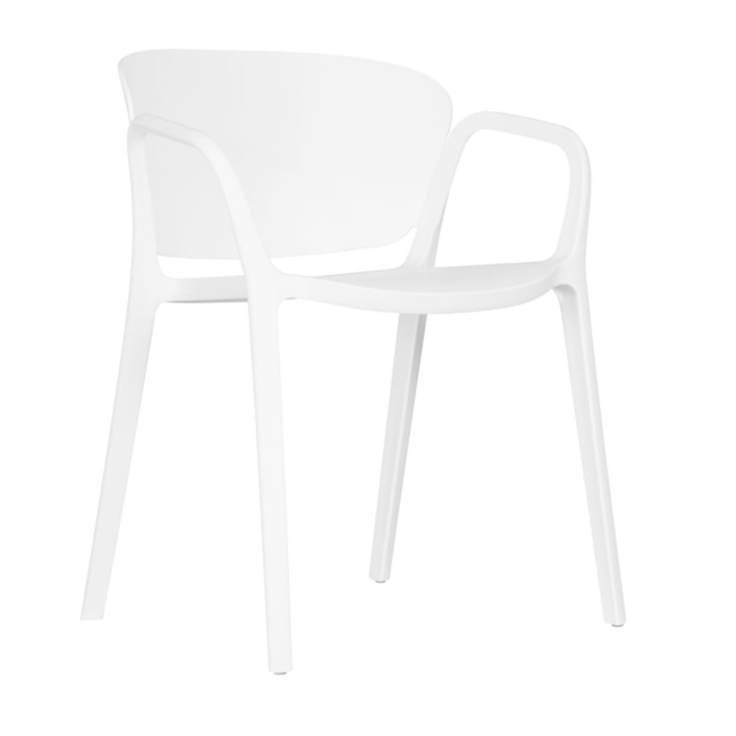 The Bent dining chair is a real eye-catcher in the dining area. Made of plastic in a range of attractive colours. Stackable for for easy storage. To protect hard floors indoors, place felt glides under the legs.