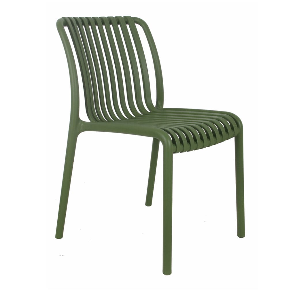 The ergonomic design of the Isabella plastic chair is made from 100% recyclable materials. A versatile, weatherproof design for you to enjoy indoors or out. This UV-resistant piece will keep its colour and couldn’t be easier to maintain. Available in a range of colours to choose from or mix and match.