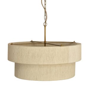 Supported by a steel framework and featuring a woven rope shade, the handmade Sculpture pendant blends modern sophistication with rustic charm. Its cylindrical design is both minimalistic and striking, making it a versatile piece that will enhance dining areas, living rooms or entryways. The steel frame has been treated with a zinc powder coating to protect against rust, and features a chic antique brass finish. Available in two shades. Professional installation recommended.