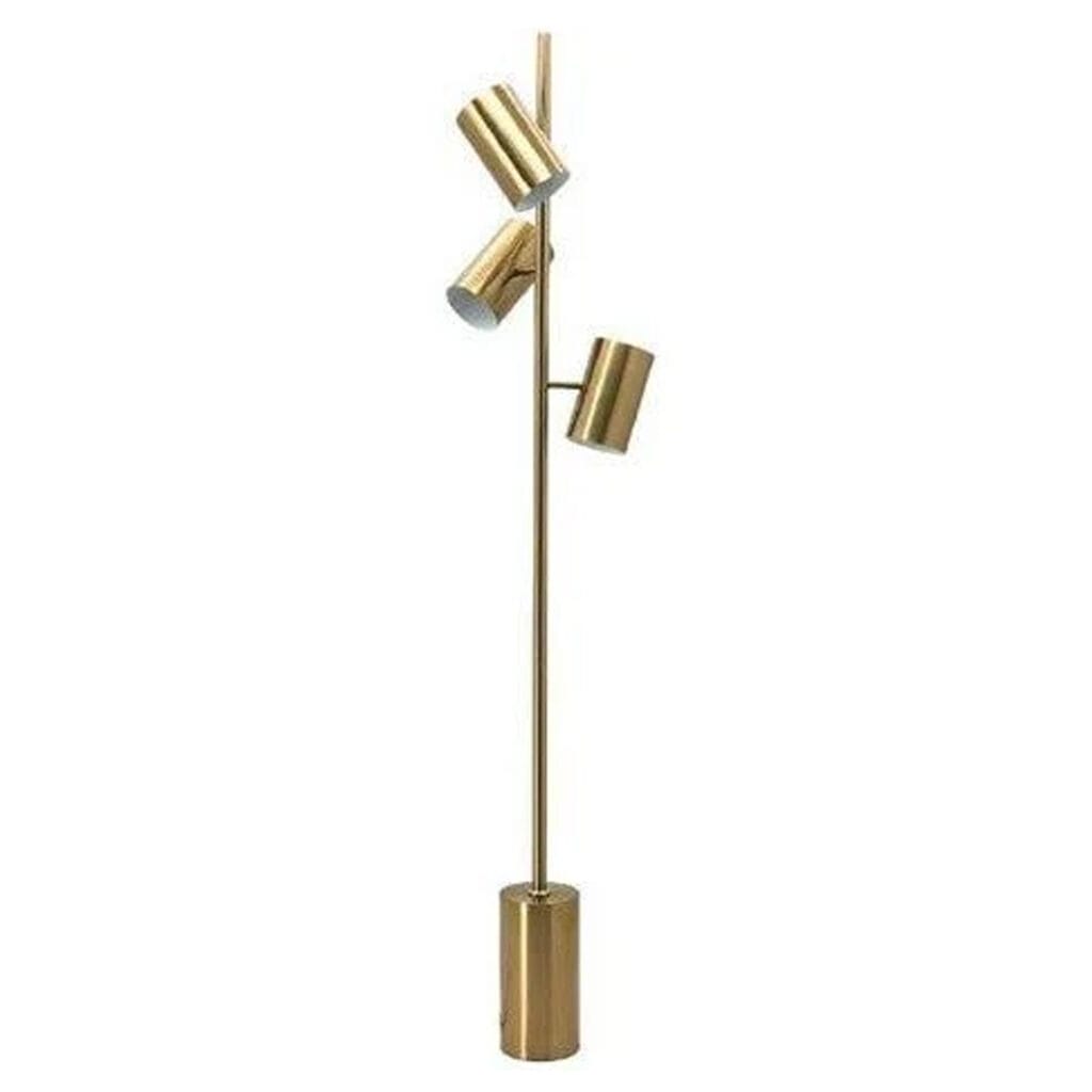 The sleek design of the adjustable brass look Thomas floor lamp features a graceful 3-way projection to create an overhead lamp for space-saving practicality in your interior.