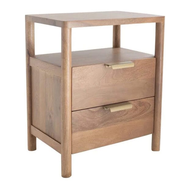 Charm and functionality characterise the Bordeaux nightstand. Handmade from premium solid mango wood and featuring two drawers, offering ample storage, this nightstand will bring natural beauty and lasting quality to your bedroom. Available in two sizes and colourways.