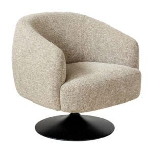Put a stylish spin on your seating arrangements with the Melody swivel occasional chair. It is upholstere in polyester-cotton 88% Polyester; 22% Cotton, a textural fabric that offers this head-turner a sensational sensory element.