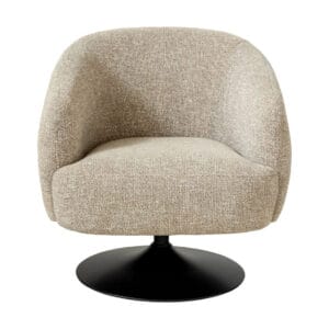 Put a stylish spin on your seating arrangements with the Melody swivel occasional chair. It is upholstere in polyester-cotton 88% Polyester; 22% Cotton, a textural fabric that offers this head-turner a sensational sensory element.