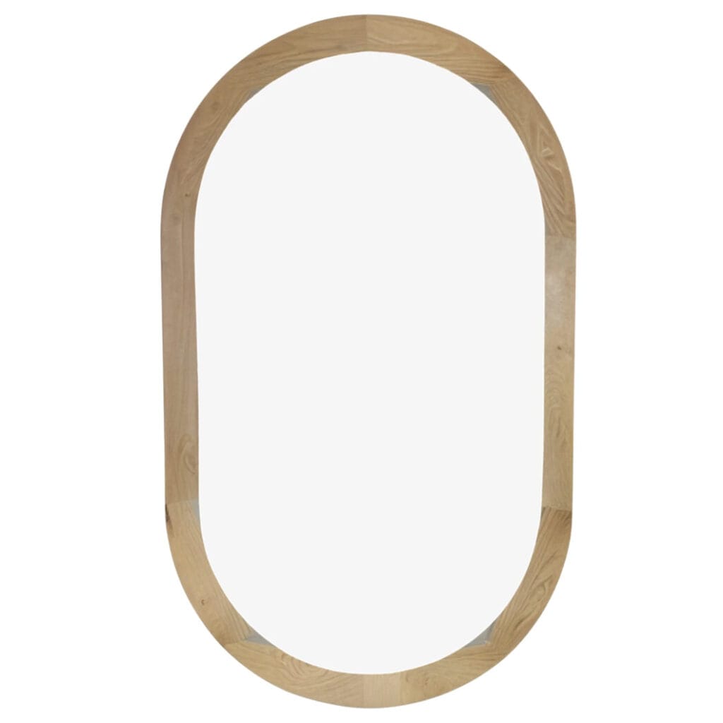 Pill Shaped Oak Mirror