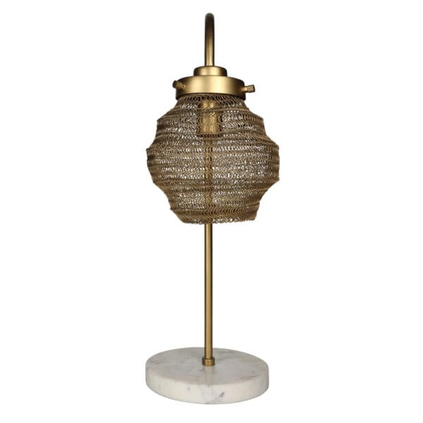 Embrace organic beauty with our Rookery bedside lamp. This tactile design features malleable powder-coated steel mesh that can be shaped to suit your personal aesthetic. The lamp features a marble base and is available in three natural colourways, encouraging a tranquil mood in any living space.