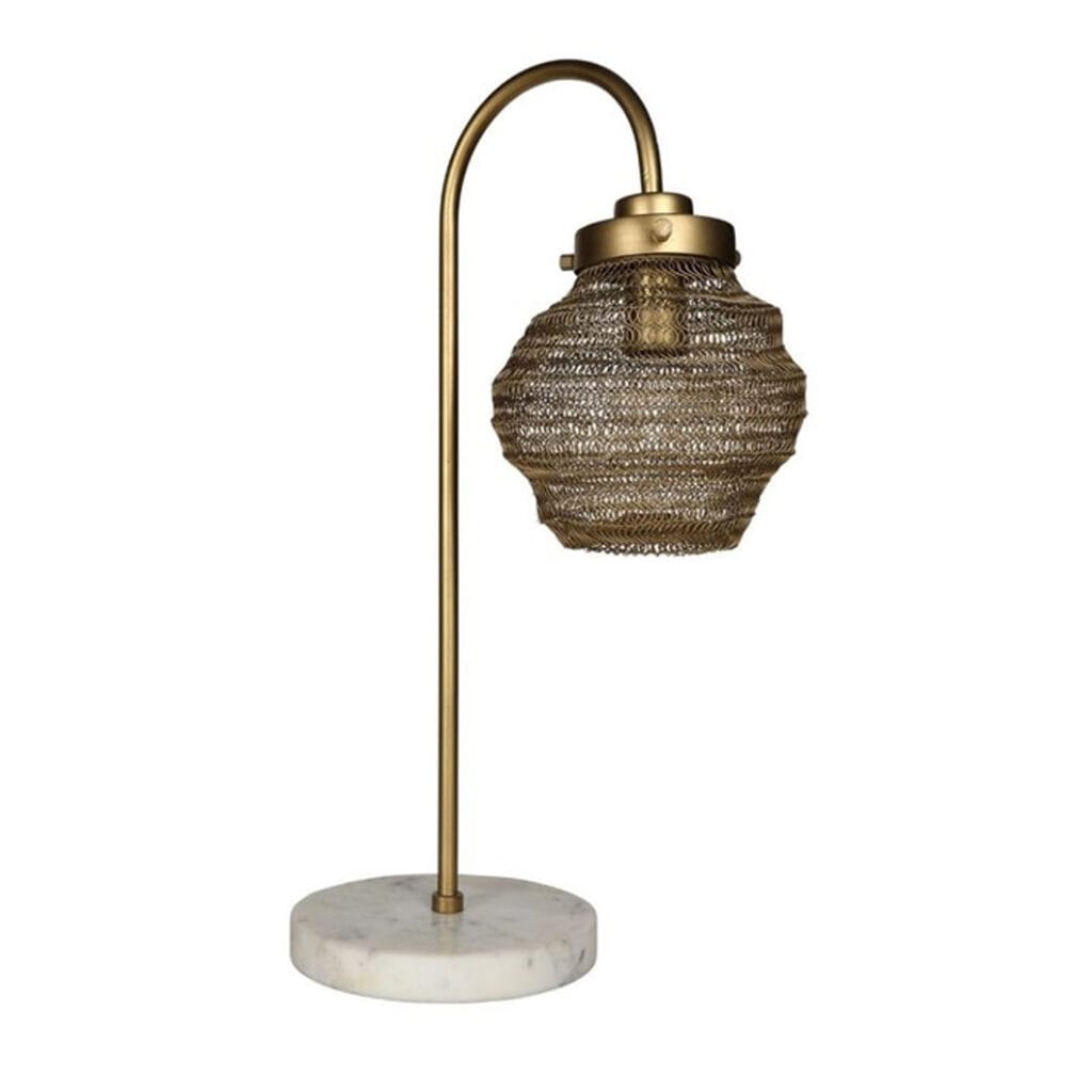 Embrace organic beauty with our Rookery bedside lamp. This tactile design features malleable powder-coated steel mesh that can be shaped to suit your personal aesthetic. The lamp features a marble base and is available in three natural colourways, encouraging a tranquil mood in any living space.