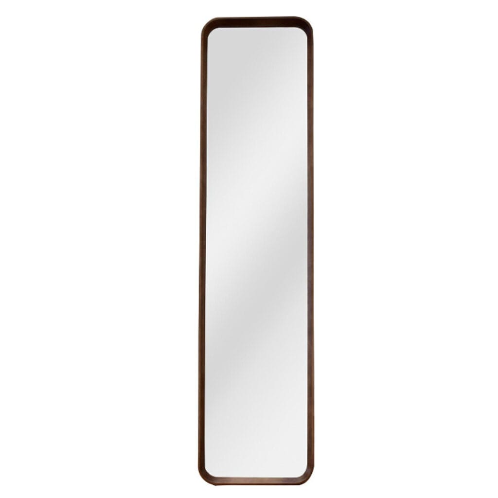 Crafted from sturdy solid oak and featuring exquisite curved frames with a smooth finish, Stately Reflection mirrors merge natural elegance with modern design. The range comprises six styles, including a floor mirror with a stand and variously shaped wall-mounted mirrors, all of which impart a touch of organic beauty. Choose between two shades, a natural oak tone or a darker brown. The mirrors come with secure hanging hardware.