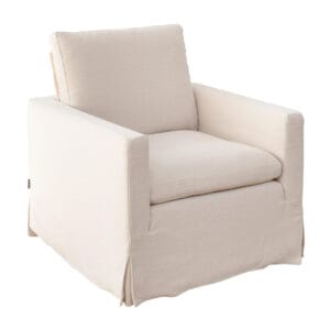 The Alfred rocking swivel chair is the ideal combination of style, comfort and functionality. This occasional chair features a smooth rocking and swivel motion, while a sturdy frame offers durability. Covered with premium fabric (97% Polyester; 3% Linen), it's also not short on looks. Place this satisfying seater in living rooms, home offices or reading nooks for a truly laid-back experience. No assembly required. 