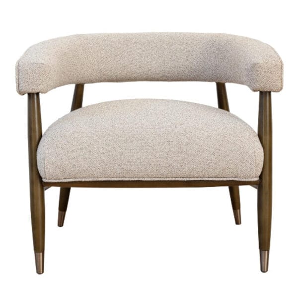 With its curvy contours, the Lexi occasional chair merges great looks with unparalleled comfort. An ash wood frame wood frame gives it warmth and sophistication, while its design is visually striking and offers optimal support. The Lexi is upholstered to perfection with 100% plush polyester fabric and finished off with legs refined in brass detail. Ideal for modern living rooms or home offices. Dimensions